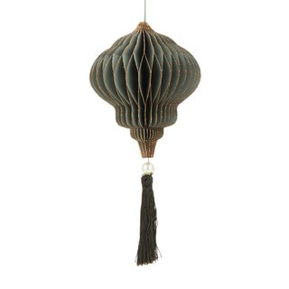 Papierdeko Origami 12cm DROP rauchblau, Quaste