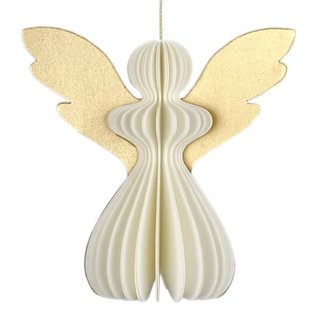 Baumschmuck Falt-Engel 7cm, weis-gold