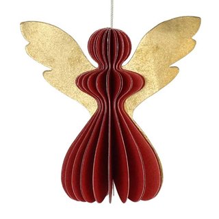 Baumschmuck Falt-Engel 7cm, rot-gold