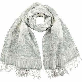 Stola Cut-Out HAPUR zartgrau 180x65cm Wolle