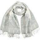 Stola Cut-Out HAPUR zartgrau 180x65cm Wolle