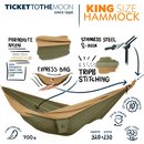 Reiseh&auml;ngematte KING SIZE Army Green - Brown