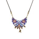 Halskette SAMIRA Halbmond blau-caramel, Fliese