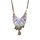 Halskette SAMIRA Halbmond blau-caramel, Fliese