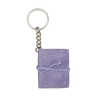 Schlusselring Minibuch TREE lilac, Ziegenleder