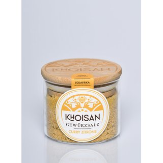 KHOISAN Gew&uuml;rzsalz Curry Zitrone 90g, Glas