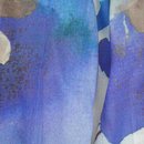 Schal 180x70cm Blumengarten blau-beige, Modal-Baumwolle