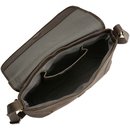 Handtasche CURVED S Stonewash braun, Rindsleder