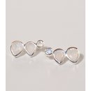 SILBEROHRSTECKER Mondstein, 925 dm 1,7cm