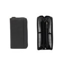 Rindsleder Geldb&ouml;rse "Big Zip" schwarz