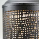 Laterne 10x20cm NET gerade schwarz-gold, Eisenblech