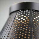 Laterne 13x16cm FESTIVE bauchig schwarz-gold, Eisenblech