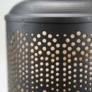 Laterne 10x20cm FESTIVE gerade schwarz-gold, Eisenblech