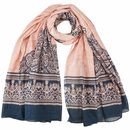 Schal LACE coral 180x100cm, Bio-Baumwolle