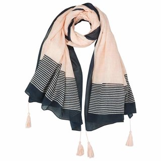 Schal STRIPES ecru 180x100cm, Bio-Baumwolle