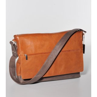 KURIERTASCHE &Ouml;kol. Zipp.cognac, 38,5x9xH31cm