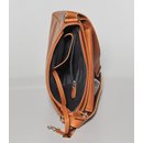 SCHULTERTASCHE Zipper cognac, &Ouml;koleder, 22xH24x7cm