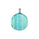 Anhanger DICRO STRIPES aqua, Silber