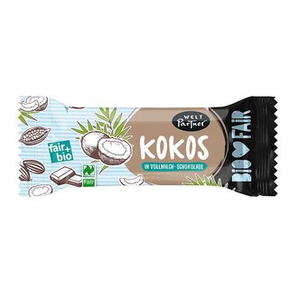 Kokosriegel mit Vollmilch-Schokolade &uuml;berzogen, bio&deg;, Naturland Fair, 40g