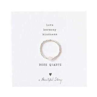 Sparkle ROSE QUARTZ Silver Ring M/L