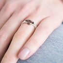 Sparkle SMOKEY QUARTZ Silver Ring S/M