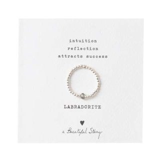 Sparkle LABRADORITE Silver Ring M/L