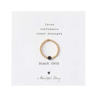 Sparkle BLACK ONYX Ring vergoldet M/L