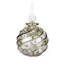 Glaskugel 6cm SUNA, transparent, grun-gold