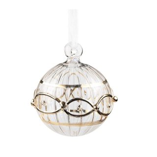 Glaskugel 5cm AYNUR, transparent-gold