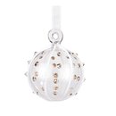 Glaskugel 4,5cm AMINA, transparent-gold-weis