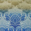 Schal ALHAMBRA blau-beige , Wolle-Seide