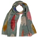 Schal AQUARELL pastell-grau , Wolle-Seide