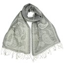 Schal PAISLEY grau 160x35cm Wolle