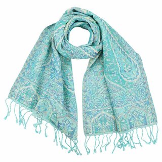 Schal PAISLEY aqua 160x35cm Wolle