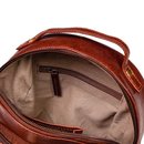 Rucksack ROUND Tumbled kastanie, Rindsleder