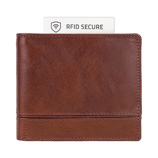 Borse CITY Tumbled kastanie RFID secure, Rindsleder