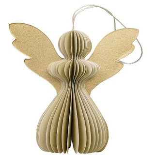 Baumschmuck Falt-Engel 7cm kiesel-gold