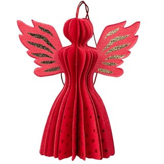 Baumschmuck Falt-Engel Seraphim, rot-gold