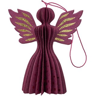 Baumschmuck Falt-Engel Seraphim, beere-gold