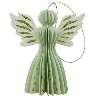 Baumschmuck Falt-Engel Seraphim, zartgrun-gold