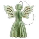 Baumschmuck Falt-Engel Seraphim, zartgrun-gold
