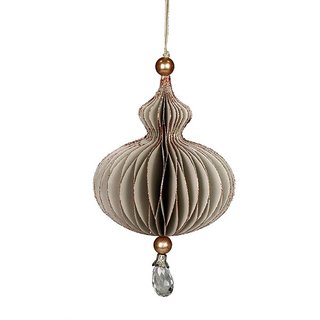 Papierdeko Origami 9cm MAURO kiesel, Glitter