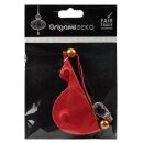 Papierdeko Origami 9cm MAURO rot, Glitter