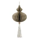 Papierdeko Origami 12cm MAURO kiesel, Quaste