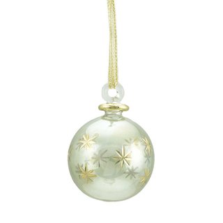 Glaskugel 5cm MAHALLA, zartgrun-gold