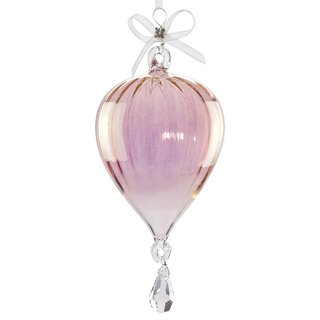 Glaskugel 7cm HIBIS, magenta-transparent