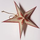 Dekostern wei&szlig; mit rot-gold Print