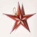 Dekostern rot mit wei&szlig;-gold Print