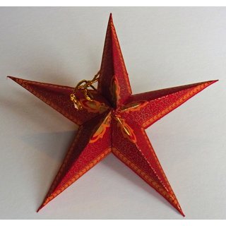 Dekostern rot mit orange-gold Print