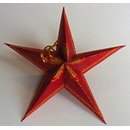 Dekostern rot mit orange-gold Print